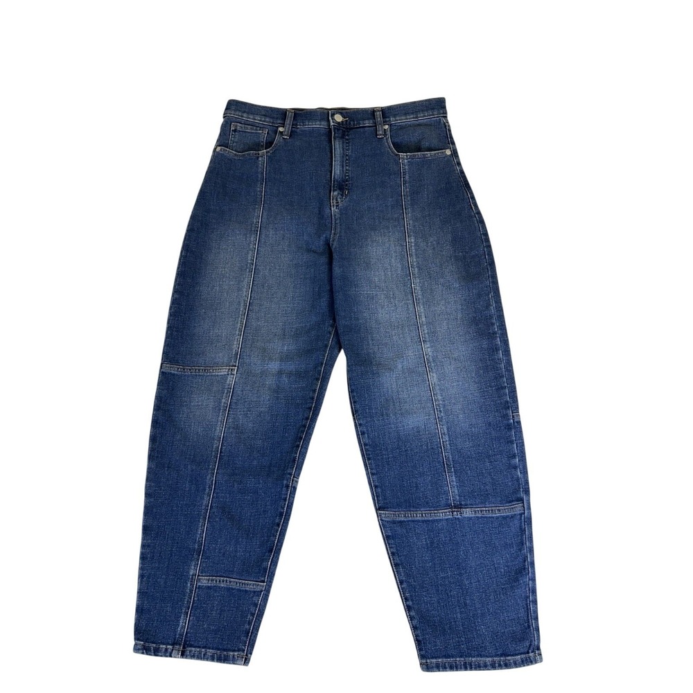 Banana Republic Factory High-Rise Barrel Jean Dark Wash Size 32/14 Relaxed Fit